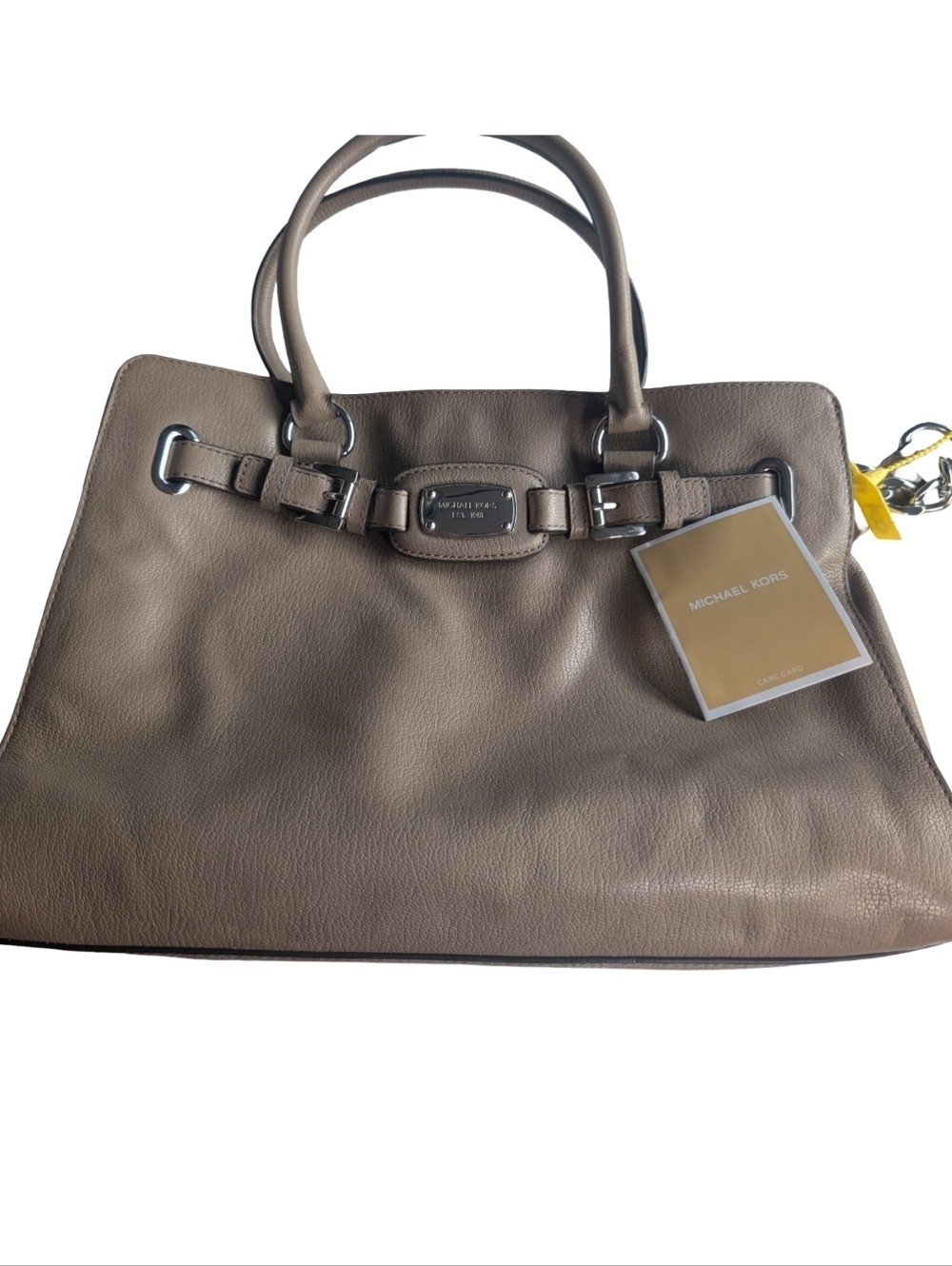 Michael Kors Hamilton Large Leather Satchel Dark Dune